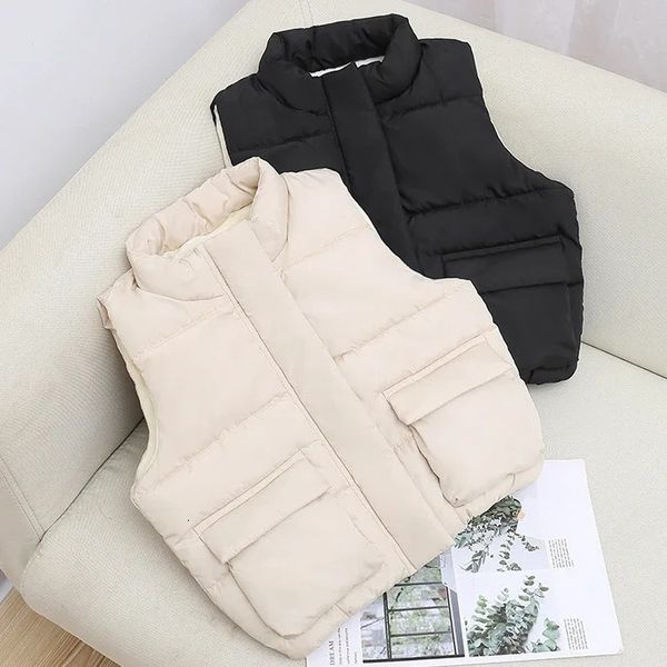 27T Inverno Bambino Caldo Addensare Dolcevita Gilet Bambino Gilet in cotone Capispalla per bambini Top Abbigliamento Ragazzi Ragazze Giacche di marca 240130