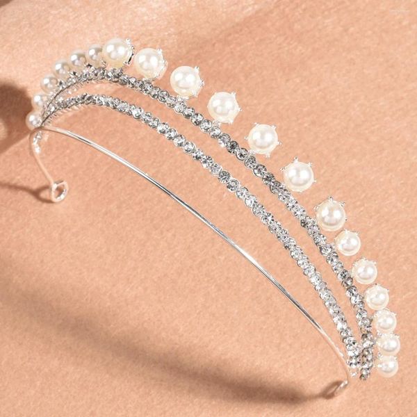 Fermagli per capelli Design a denti Clip a coccodrillo Fiore e copricapo di perle finte per accessori da sposa