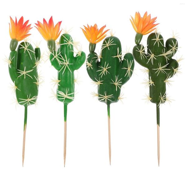 Fiori decorativi 4 pezzi simulati succulenti artificiali cactus fai da te piccoli pick schiuma paesaggio decorazione pianta