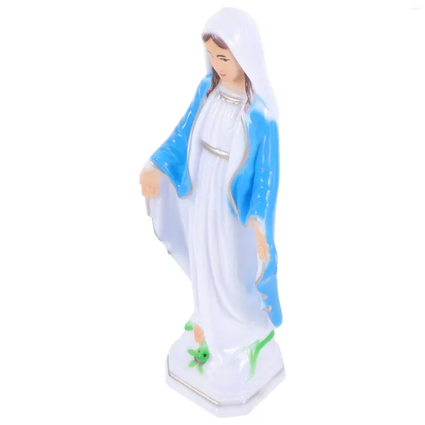 Decorazioni da giardino Statua della Vergine Maria Figurina di plastica Scultura cattolica Decorazione in stile religioso