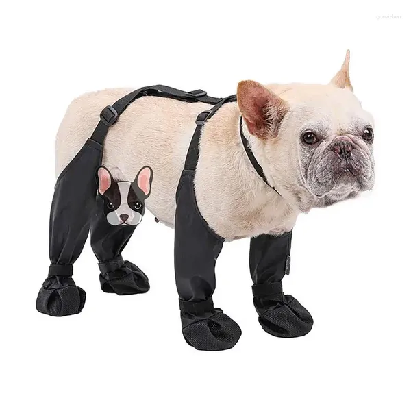 Abbigliamento per cani Leggings per stivali Scarpe antiscivolo impermeabili Protezione per zampe di animali domestici con strisce riflettenti Pantaloni regolabili per l'inverno
