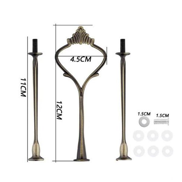 Инструмент для кексов Десерт 3 уровня Sier Золотая бронза Мини-цветок Металлический свадебный стержень Фитинг для керамической подставки для торта Прямая доставка Домашний сад Dhcim