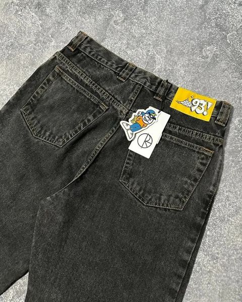 Jeans stampati con motivo geometrico estetico hiphop di High Street da uomo y2k pantaloni larghi versatili casual semplici e comodi 240202