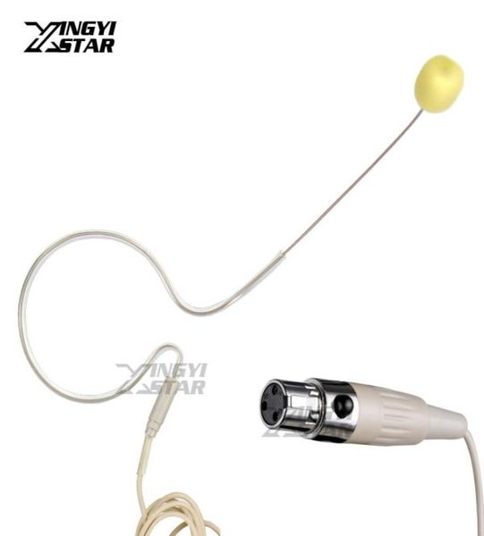Цвет кожи Mini XLR 3-контактный TA3F Проводной конденсаторный микрофон с одним ушным крючком Микрофон-гарнитура для беспроводного передатчика SAMSON BodyPack o Mixer2499522