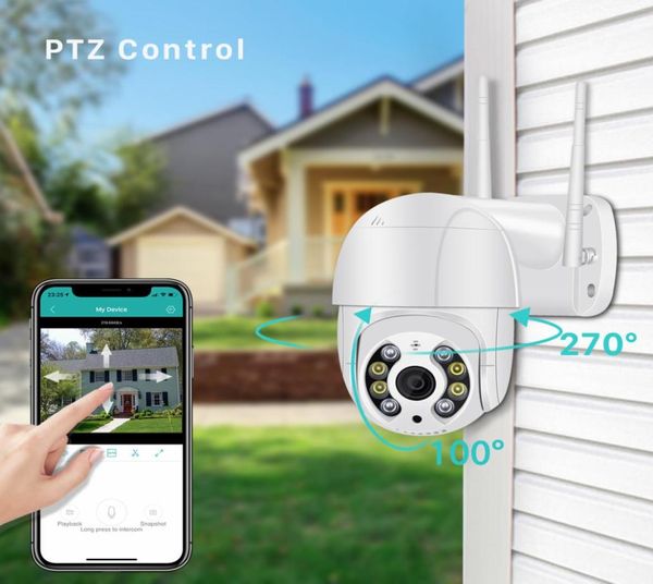 5-мегапиксельная PTZ-IP-камера с автоматическим отслеживанием, Wi-Fi, наружная AI-обнаружение человека или 1080P, беспроводная камера видеонаблюдения P2P RTSP, 4-кратный цифровой зум Cam3296768