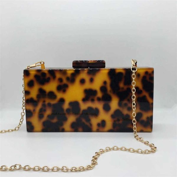 Venda imperdível bolsa de jantar acrílica com estampa de leopardo, bolsa de falcão, bolsa feminina âmbar crossbody 240207