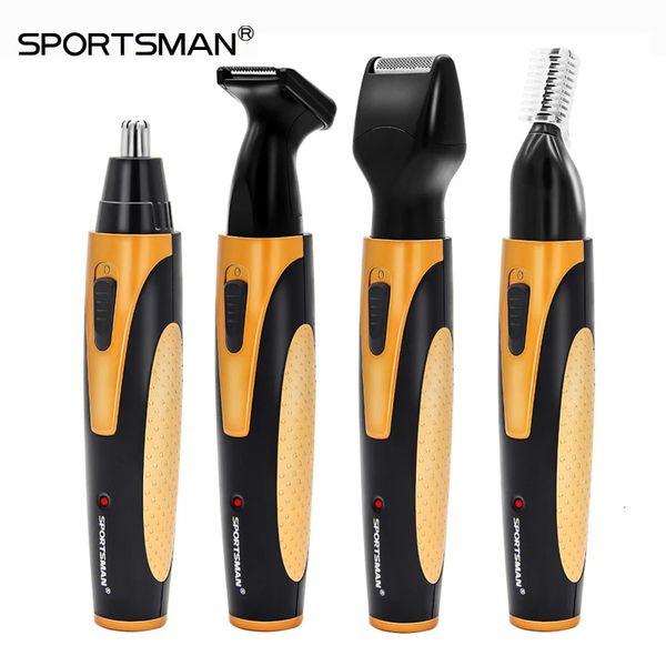 4 em 1 recarregável elétrica nariz aparador de pêlos remoção clipper barbeador máquina barba sobrancelha aparador para homens nariz cortador de cabelo 240127