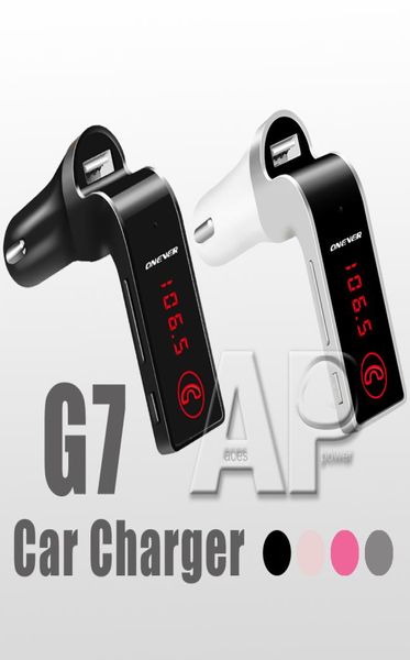 G7 carro mp3 player de áudio carregadores sem fio bluetooth transmissor fm kit modulador mini usb para samsung celular phone9542368