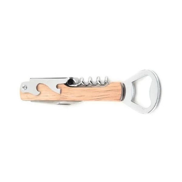 Apriscatole 4 In 1 Apribottiglie per vino e birra Manico in legno Cavatappi Deluxe tenuto in mano Doppia cerniera Camerieri Consegna a domicilio Kit giardino domestico Dhs8N