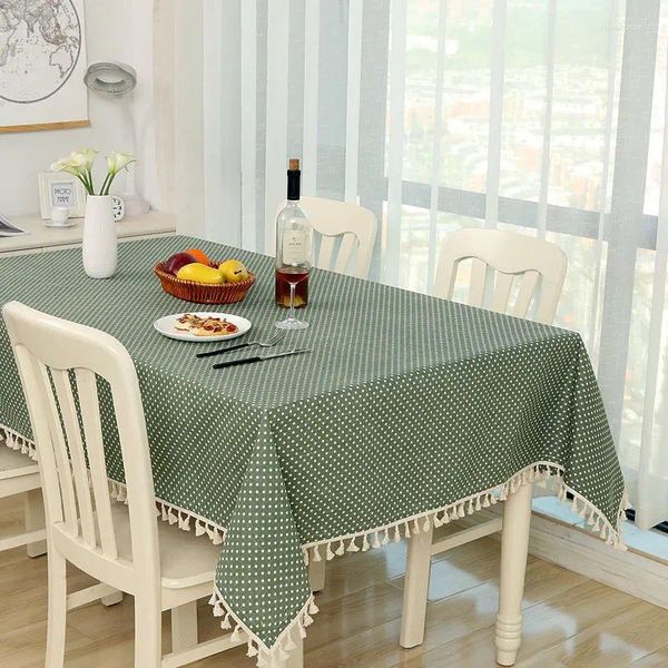Toalha de mesa redonda de algodão, pequena, fresca, redonda, listras simples