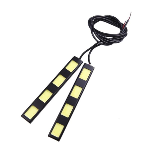 Fendinebbia per auto 1 paio 8W Cob 4 LED luce di marcia diurna barra Drl lampada di guida Bbs bianco 12V 6000-6500K LED diurni consegna cellulari Dhshq