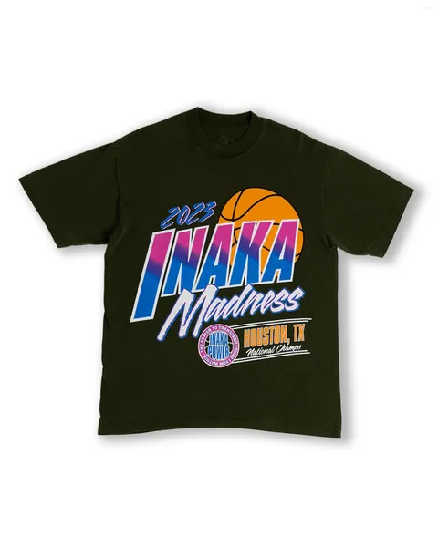 Женские футболки Inaka Power Shirt, сезонная хлопковая футболка 240gsm, IP-трафаретная печать, размер США
