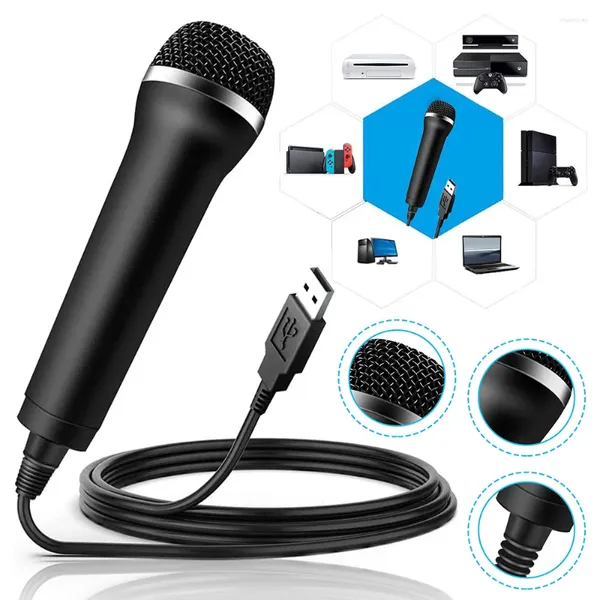 Mikrofonlar Evrensel USB Kablolu Mikrofon Karaoke Mic Switch Wii için PS4 Xbox PC Sohbet Oyun Podcast Kaydı