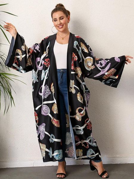 Damen Bademode Print Strand Kimono Cover-ups Vorne Offen Boho Kleid Robe De Plage Pareos Playa Mujer Badeanzug Cover Up Kaftan Sarong