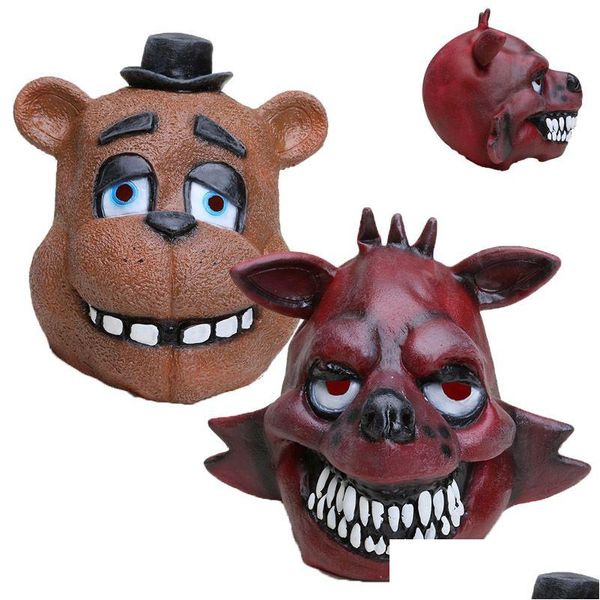 Маски для вечеринок Five Nights At Freddys Mask Fnaf Foxy Chica Freddy Fazbear Bear Подарок для детей Хэллоуин Украшения Поставка Y200103 Drop Dhxmc