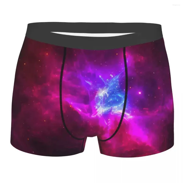 Cuecas boxershorts homens calcinha confortável conjunto estrelado cosmos estrela galáxia roupa interior homem boxer