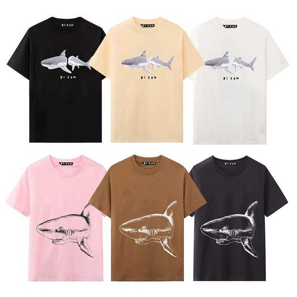 Herren-T-Shirts 2024 Designer Angels Palm Angel Classic PA Broken Tail Shark Print Kurzarm Lose Herren- und Damen-High-Street-Freizeitmode-Marken-T-Shirt