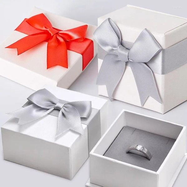 Sacchetti per gioielli Confezione regalo con nastro a fiocco ad alta capacità Contenitore per esposizione con custodia quadrata a farfalla portatile