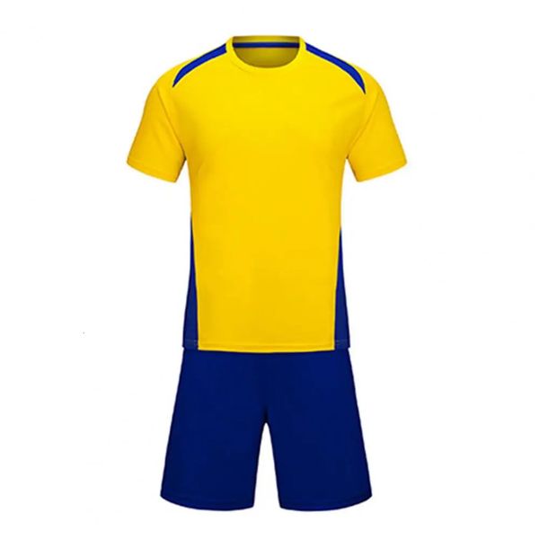 Set da calcio da uomo, maglietta sportiva, pantaloncini, colore a contrasto, traspirante, abbigliamento sportivo, maglia per adulti, set da donna 240122