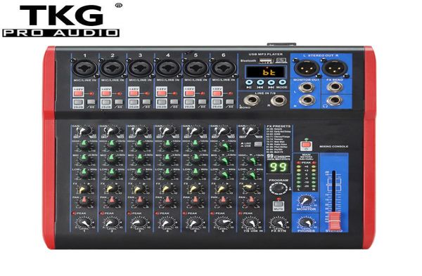 Tkg 99 dsp efeito mixer 8 canais console de mistura usb bluetooth desempenho palco som alto-falante SI-8UX6584644