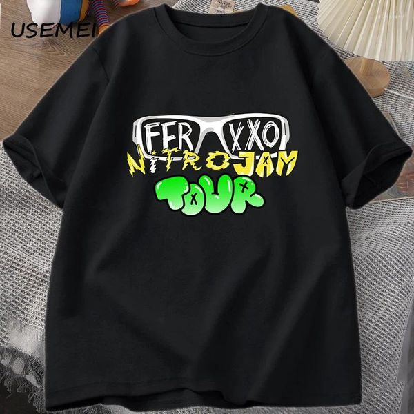 Homens camisetas Feid Ferxxo Camisa Homens Mulheres 90s Rapper T-shirt Verão Algodão Manga Curta Tee Unisex Streetwear Oversize T-shirts