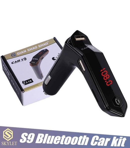 FM-Sender S9 Auto-Bluetooth-Kit FM-Adapter mit AUX- oder Player-Bluetooth-Freisprecheinrichtung mit USB-Autoladegerät mit Einzelhandelsverpackung9115905