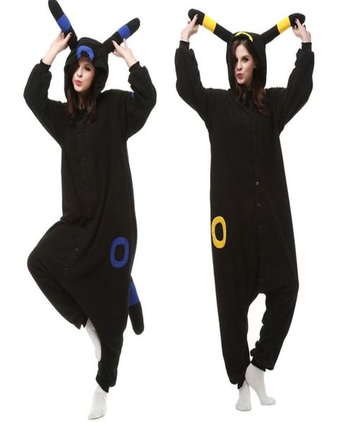 Umbreon Game Kigurumi для женщин и мужчин флисовый комбинезон-комбинезон для Хэллоуина, карнавала, новогодней вечеринки, добро пожаловать, Drop 7552627