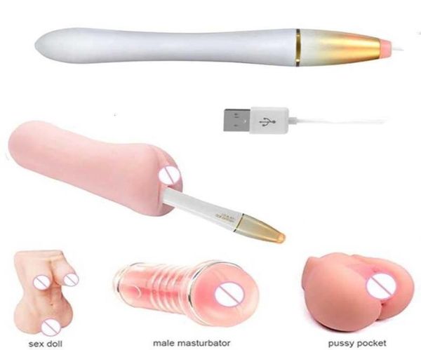 Giocattolo del sesso Massaggiatore USB Bacchette riscaldanti Per adulti Bondage erotico Gioco Giocattoli per le donne Scaldino Anal Vagina Figa Masturbatore Castità Accessori8773028