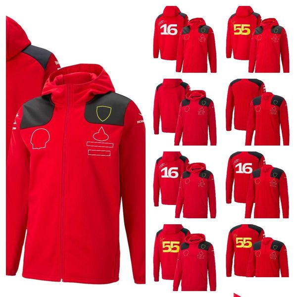 Abbigliamento da moto Tuta da corsa F1 2023 Maglione con cappuccio rosso Uomo Autunno e inverno Team Drop Delivery Cellulari Accessori per moto Dhu4J