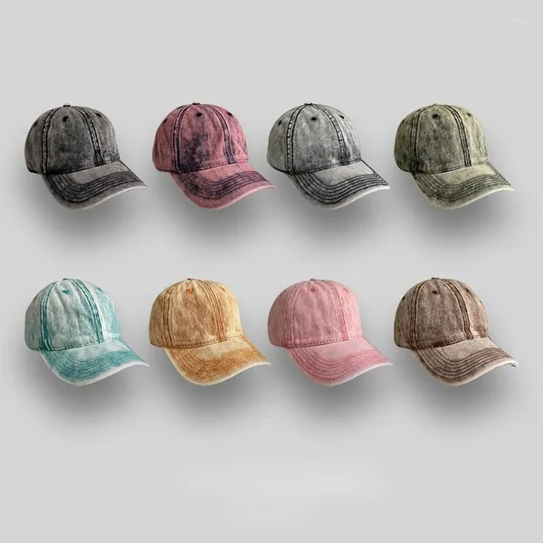 Cappellini da baseball Stile HK Lavaggio a colori tie-dye Make Old Gradualmente Berretto da baseball Primavera Estate Corea Street Dad Soft Top Sun