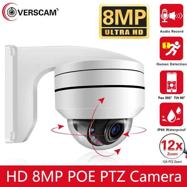 4K 8MP Outdoor IP66 PTZ Dome IP Kamera POE 5MP 10X Optischer Zoom Bewegungserkennung Nachtsicht Audio CCTV Überwachungskamera P2P 240126