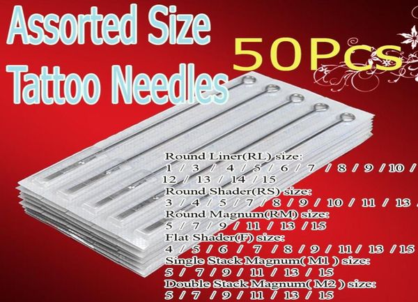 50x aghi per pistola per tatuaggio sterilizzati prefabbricati kit di tatuaggi assortiti per artisti principianti Pro2872166