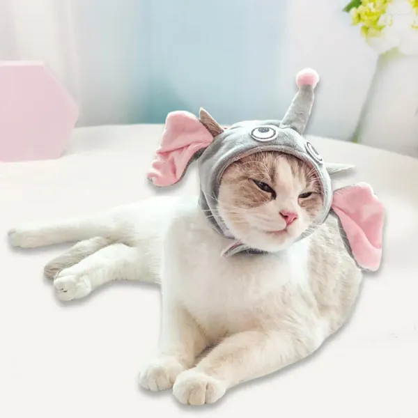 Trajes de gato macio pet chapelaria lavável prendedor cinta respirável adorável dos desenhos animados elefante cão headwear vestir-se