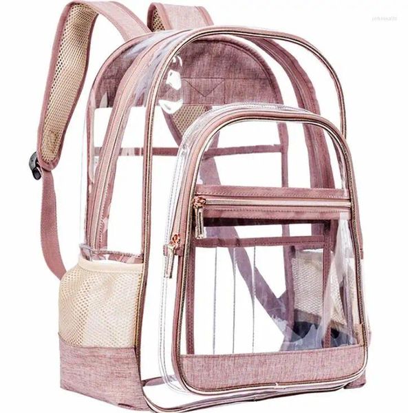 Borse da scuola XZAN Borsa da zaino trasparente Moda Studente impermeabile Jelly Travel Beach Kit da nuoto per uomo Zaino da donna