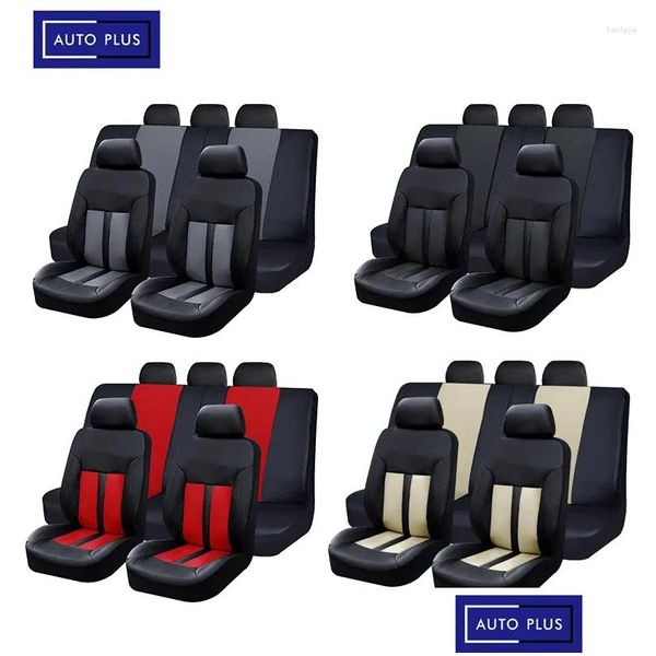 Coprisedili per auto Ers Plus Size Pelle Pu Adatta per la maggior parte degli accessori per camion Suv Cuscino interno Er Drop Delivery Automobili Motociclette Ot8Mq