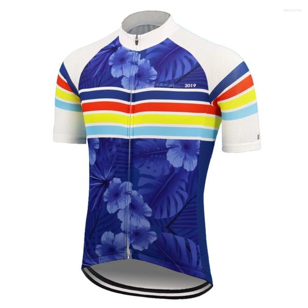 Giacche da corsa Maglia da ciclismo Uomo Manica corta Team Blu Abbigliamento da bici Mtb Ropa Ciclismo Abbigliamento da bicicletta Triathlon