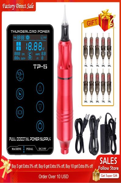 Biomaser TP5 Полный комплект тату-машины Роторная ручка с картриджами Иглы для тату-пистолета Профессиональные источники питания для тату5585714