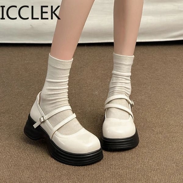 Lolita Schuhe Frauen Japanische Vintage Mädchen Studenten Uniform Dicken Boden Plattform Damen Schnalle Schuhe 240130