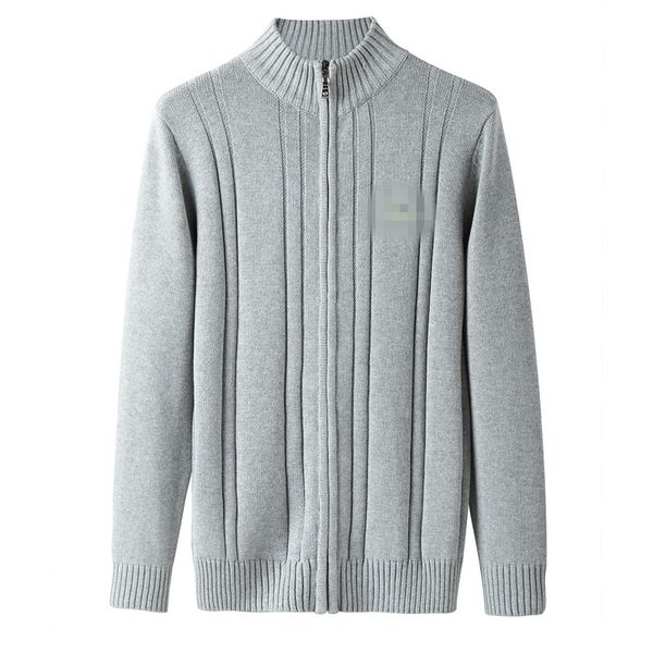 Sweater de suéter masculino de luxo meio zíper com zíper grosso com capuz longo de manga longa malha