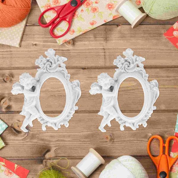 Quadros 2 Pcs Casa Moldura DIY Artesanato Prateleira Kit Gótico Mini Resina Po Ornamentos