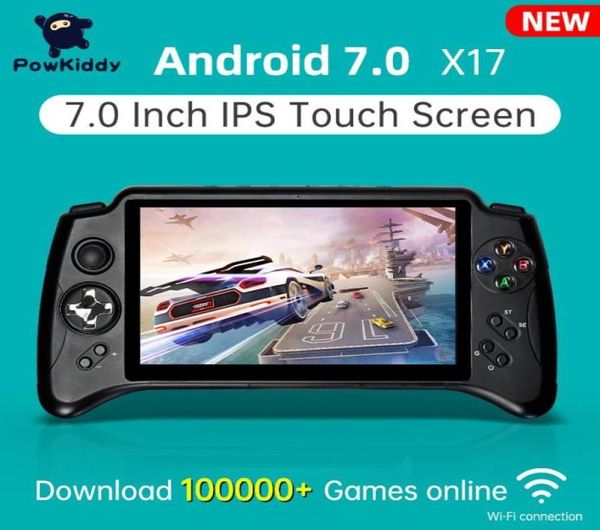 Jogadores de jogos portáteis POWKIDDY X17 Android 70 Console portátil 7 polegadas IPS Touch Screen MTK 8163 Quad Core 2G RAM 32G ROM Retro PS3380258