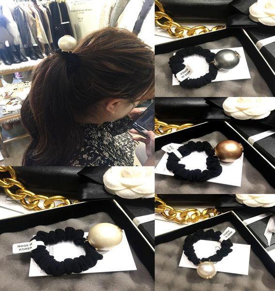 3 cm Luxus-Haar-Accessoires, großer Perlen-Haarseil-Rücken mit Stempeln für Damen, Bälle, Reifen, modisches Haargummi mit Netzbeutel und Papier ca4087681