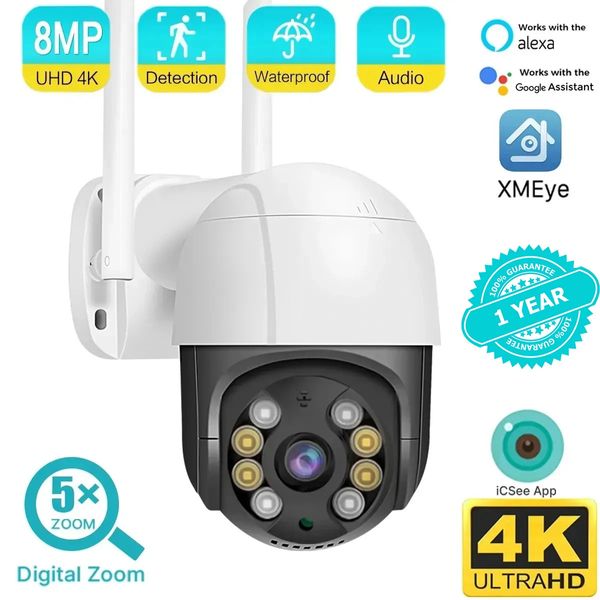 4K 8MP Wifi IP Dome Kamera 5X Digital Zoom Menschliche Erkennung Auto Tracking CCTV Drahtlose Straßen Überwachung PTZ Kamera sicherheit 240126