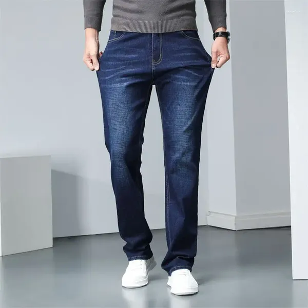 Jeans da uomo Casual Brand Fashion Gamba dritta Denim Pantaloni larghi elasticizzati classici Pantaloni lunghi primavera estate taglie forti da uomo