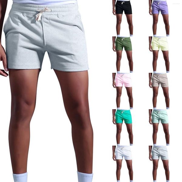 Shorts masculinos algodão esportes na moda calças cortadas mens compressão música gráfico para homens y fit