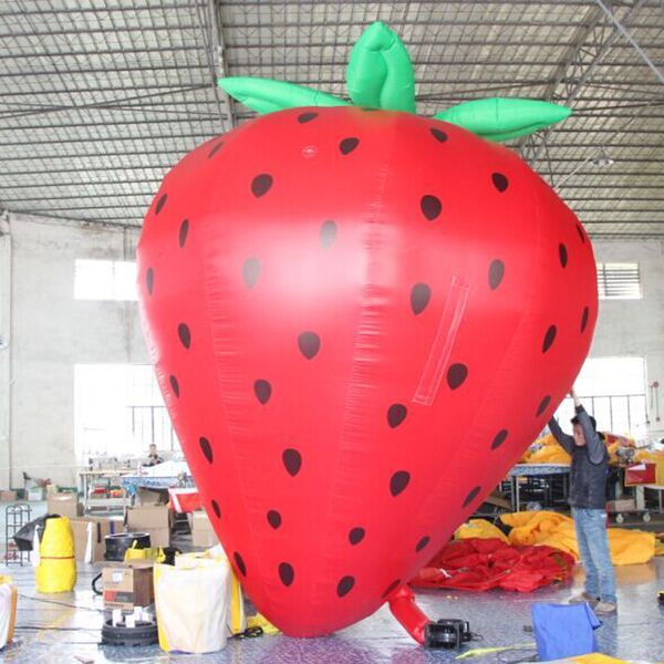 vendita all'ingrosso palla di fragola enorme palloncino gonfiabile gigante della frutta della fragola gonfiabile gigante promozionale di 6m 20ft grande per la pubblicità