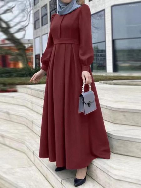 Ethnische Kleidung Eid Muslim Kleid für Frauen Abaya Marokko Ramadan Schnürung Abayas Kaftan Islam Reißverschluss Solide Dubai Arab Lange Robe Vestidos