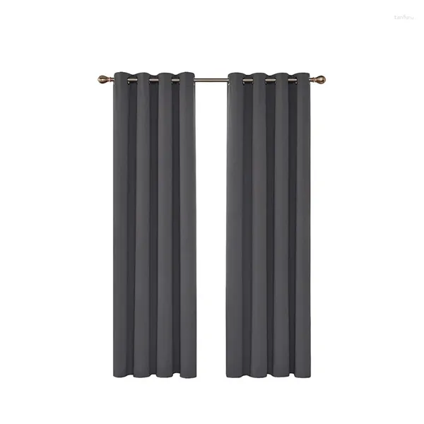 Conjunto de cortinas com 2 cortinas blackout para sala térmica opaca com ilhós 108X52 pol (A X L)