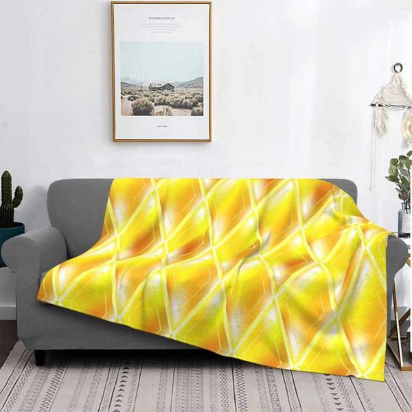 Cobertores Padrão abstrato de ouro Baixo preço Impressão Novelty moda Moda macia cobertor dourado Rhombus Shape Geométrico Amarelo