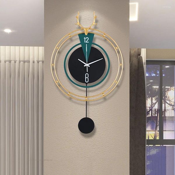 Relógios de parede Modern Luxury Clock Metal Silent Unique Office Nordic Quartz Reloj Pared Decorativo Home Decorating Items